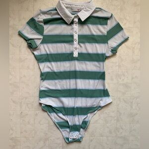 Striped short sleeve one piece